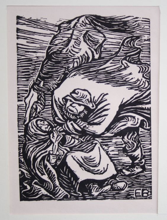 Ernst Barlach  original Holzschnitt  Samariter