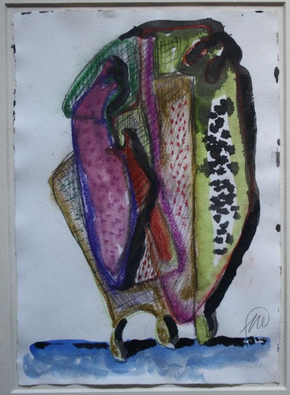 Markus Lüpertz  original GOUACHE / AQUARELL , handsigniert , UNIKAT